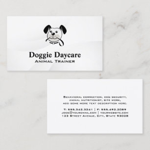 Dog Holding Leash Logo Visitekaartje