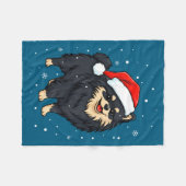 Dog Holiday Meranian Dog Santa Illustration - Fluf Fleece Deken (Voorkant (Horizontaal))