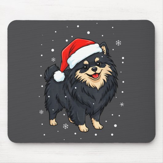 Dog Holiday Meranian Dog Santa Illustration - Fluf Muismat (Voorkant)