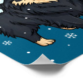 Dog Holiday Meranian Dog Santa Illustration - Fluf Poster (Hoek)