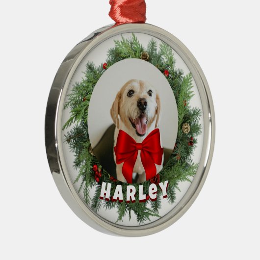 Dog Holiday Ornament - Aangepaste foto cadeau (Rechts)