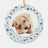 Dog Holiday Paw Prints Personeelsbestand 2 Pet fot Keramisch Ornament (Voorkant)