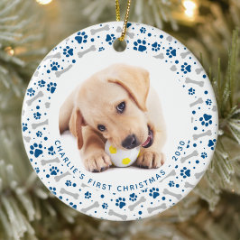 Dog Holiday Paw Prints Personeelsbestand 2 Pet fot Keramisch Ornament