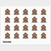 Dog Home Sticker met zwarte omtrek (Vel)