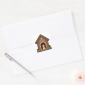 Dog Home Sticker met zwarte omtrek (Envelop)