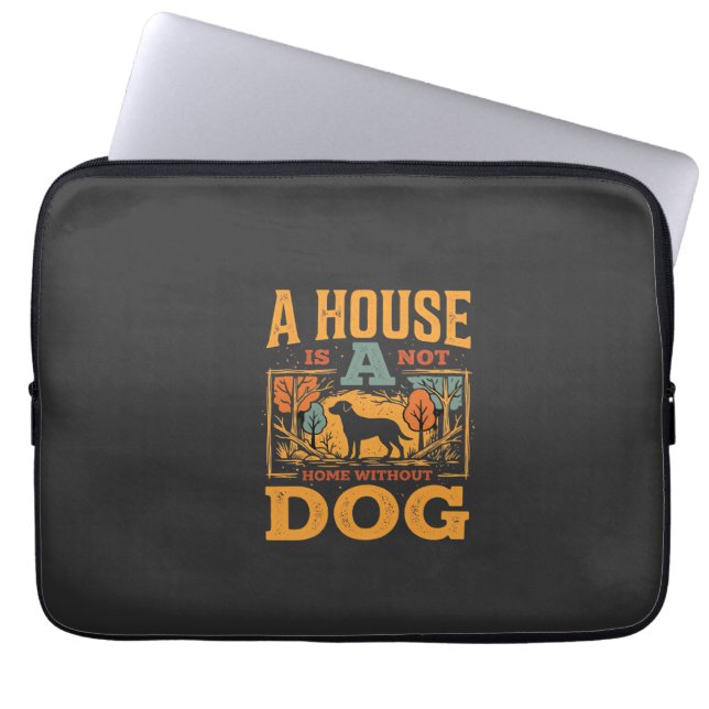 Dog Home Vintage House Laptop Sleeve (Voorkant)