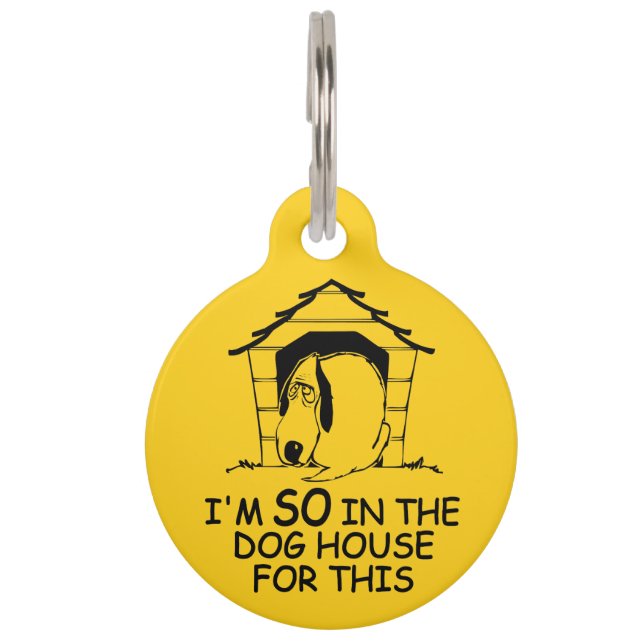 DOG HOUSE aangepaste kleur huisdier label Huisdierpenning (Voorkant)