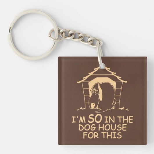 DOG HOUSE aangepaste kleurenkleutketting Sleutelhanger (voorkant)