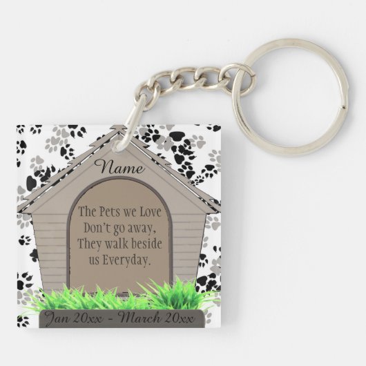 Dog House Custom Memorial Sleutelhanger (Achterkant)