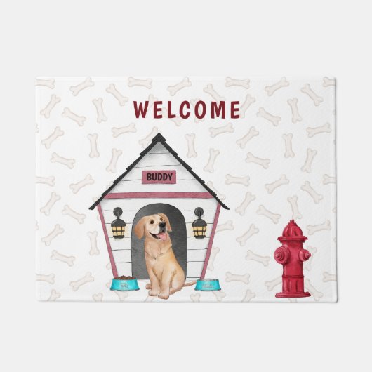 Dog House en Golden Retriever Deurmat (Voorkant)
