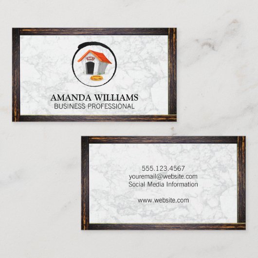 Dog House | Houtgrensgebied Visitekaartje (Voorkant / Achterkant)