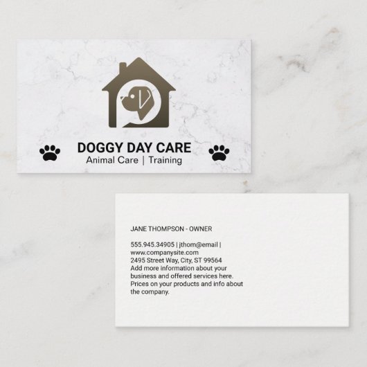Dog House Logo | Dierenbescherming Visitekaartje (Voorkant / Achterkant)