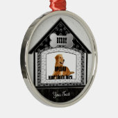 Dog House Pet Memorial Metalen Ornament (Rechts)
