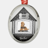 Dog House Pet Memorial Metalen Ornament (Links)