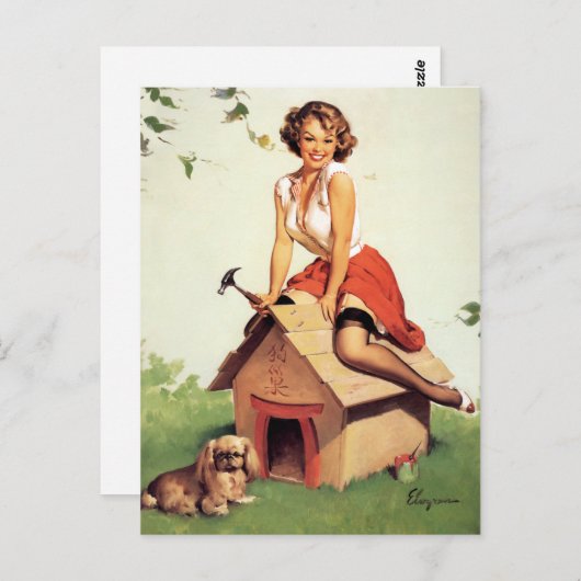 Dog House Pin Up Briefkaart (Voorkant / Achterkant)