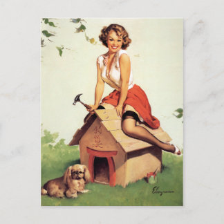 Dog House Pin Up Briefkaart
