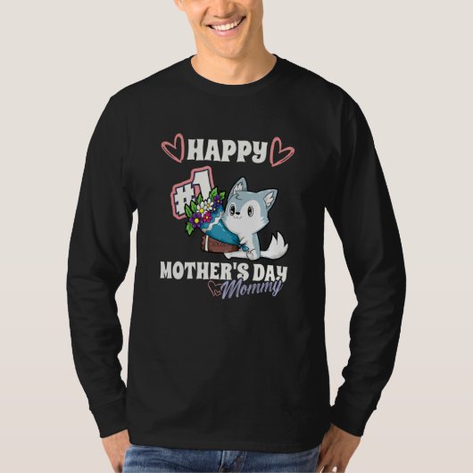 Dog Husky Happy First Moeder S Day Mama Matc T-shirt (Voorkant)