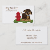 Dog & Hydrant Dog Walker Pet Sitter Visitekaartjes (Voorkant / Achterkant)