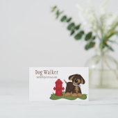Dog & Hydrant Dog Walker Pet Sitter Visitekaartjes (Staand voorkant)