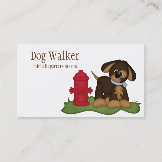Dog & Hydrant Dog Walker Pet Sitter Visitekaartjes (Voorkant)