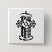 Dog Hydrant Vierkante Button 5,1 Cm (Voorkant)