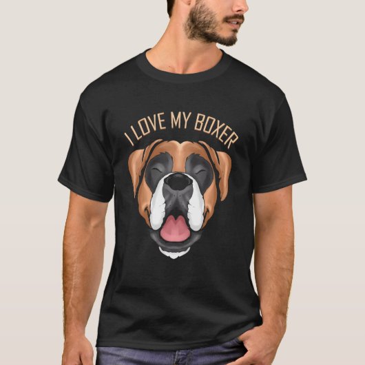 Dog I Love My Boxer T-shirt (Voorkant)
