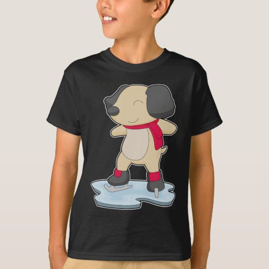 Dog Ice skate Ice schaatsen T-shirt (Voorkant)