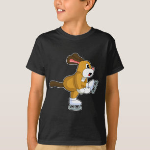 Dog Ice skate Ice schaatsen T-shirt
