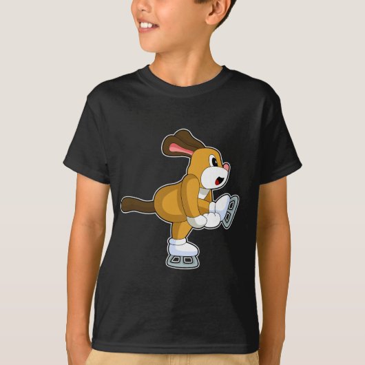 Dog Ice skate Ice schaatsen T-shirt (Voorkant)