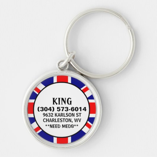 Dog-ID-Label - Aangepast ontwerp voor Uniefacter Sleutelhanger (Voorkant)