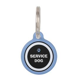 Dog ID Label - Blauw & Zwart- Service Dog Huisdierpenning