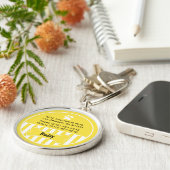 Dog ID Label Gele Sleutelhanger (Zijkant)