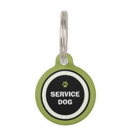 Dog ID-Label - Groen en zwart-wit - Service Dog Huisdierpenning