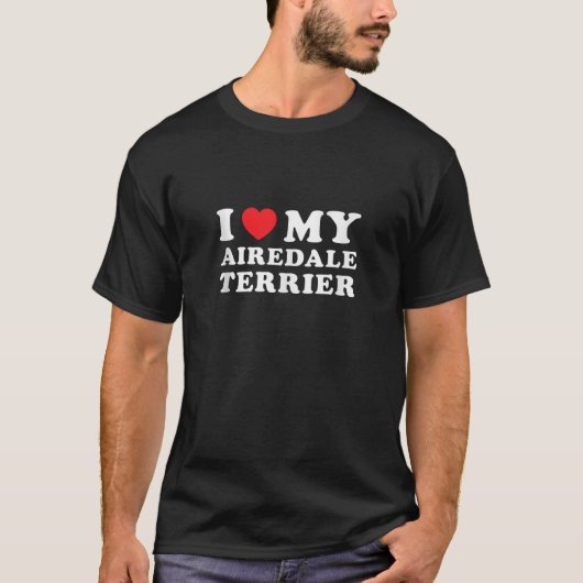 Dog Ik hou van mijn Airedale Terrier Tanktop (Voorkant)