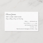 Dog-illustraties visitekaartje hondenwandelaarster (Achterkant)