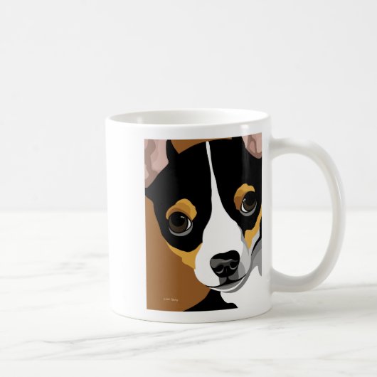 Dog Illustration Portrait Koffiemok (Rechts)