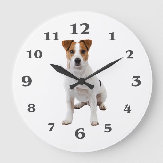 Dog image for Round (Large) Wall Clock Grote Klok (Voorkant)