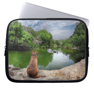 Dog in Barton Creek - Austin Texas Laptop Sleeve