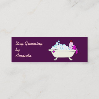 Dog in Bathtub - Pet Groomer Mini Visitekaartje