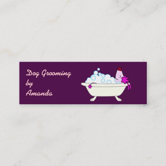 Dog in Bathtub - Pet Groomer Mini Visitekaartje (Voorkant)