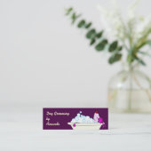 Dog in Bathtub - Pet Groomer Mini Visitekaartje (Staand voorkant)