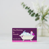 Dog in Bathtub - Pet Groomer Visitekaartje (Staand voorkant)