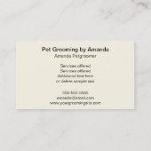 Dog in Bathtub - Pet Groomer Visitekaartje (Achterkant)