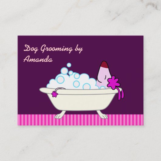 Dog in Bathtub - Pet Groomer Visitekaartje (Voorkant)