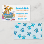 Dog in Bathtub Pet Grooming Service Visitekaartje (Voorkant / Achterkant)