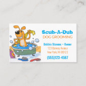 Dog in Bathtub Pet Grooming Service Visitekaartje (Voorkant)