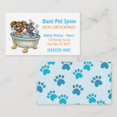 Dog in Bathtub Pet Grooming Service Visitekaartje (Voorkant / Achterkant)