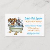 Dog in Bathtub Pet Grooming Service Visitekaartje (Voorkant)