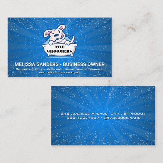 Dog in Bathtub Visitekaartje (Voorkant / Achterkant)