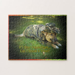 Dog in Camouflage Puzzle Legpuzzel